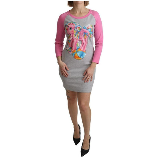 Moschino Gray Cotton Dress 1728,40,67400106144,Clothing,Dresses - Women - Clothing,Gray,Moschino,New with tags,Women,Women - Clothing MO-1001-40