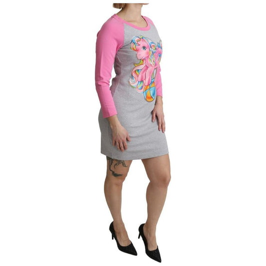 Moschino Gray Cotton Dress 1728,40,67400106144,Clothing,Dresses - Women - Clothing,Gray,Moschino,New with tags,Women,Women - Clothing MO-1001-40