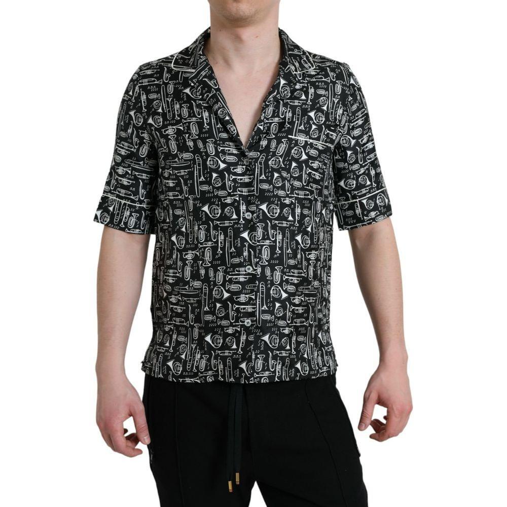 Dolce & Gabbana Black Silk T-Shirt DO-1025-40