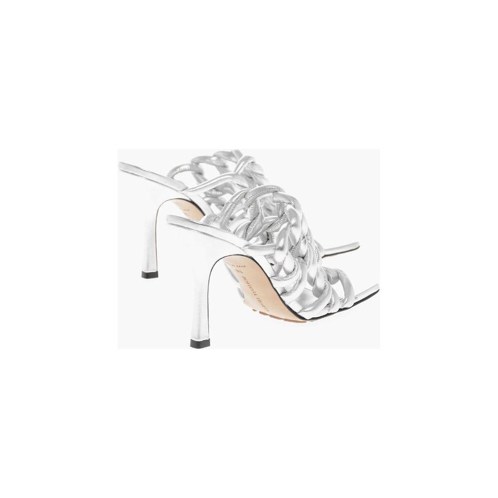 Bottega Veneta Silver Leather Women Sandal BO-14836-EU38/US8