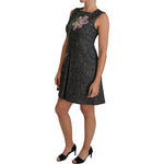 Dolce & Gabbana Gray Tulip Embroidered A-Line Shift Dress DR1491-42