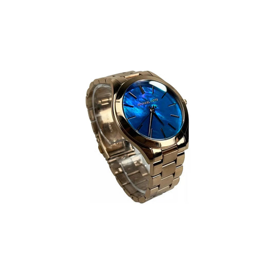Michael Kors Slim Runway Stainless Steel Watch MK3494 Ocean Blue Gold MK3494