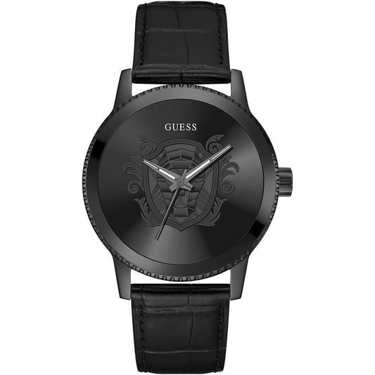 Guess Black Leather Watch 1728,67434610848,Black,Guess,Men,New with tags,Watches,Watches for Men - Watches GUGW0566G2AC