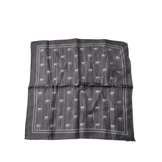 Dolce & Gabbana Brown Elephant Fantasy Handkerchief Scarf