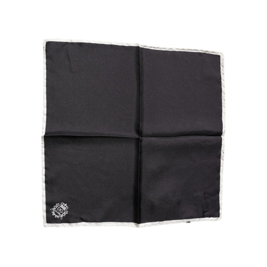Dolce & Gabbana Black Crown Logo Square Handkerchief Scarf MS7296