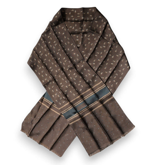 Dolce & Gabbana Brown Fantasy Silk Neck Wrap Shawl Scarf MS7304