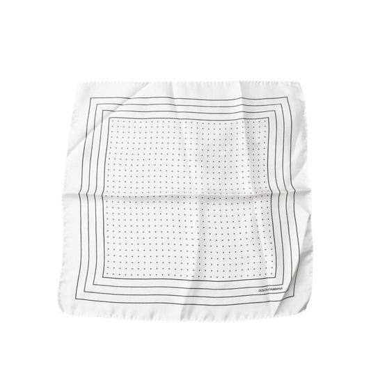 Dolce & Gabbana White Polka Dots Square Handkerchief Scarf MS7319