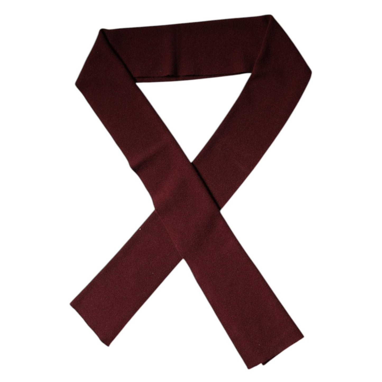 Dolce & Gabbana Maroon Cashmere Skinny Neck Wrap Scarf