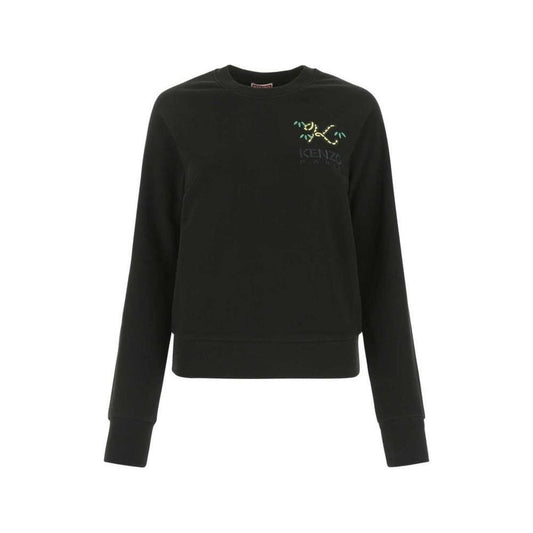 Kenzo Black Cotton Sweater 1728,67400106144,Black,Clothing,Kenzo,New with tags,S,Sweaters - Women - Clothing,Women,Women - Clothing KE-1342-S