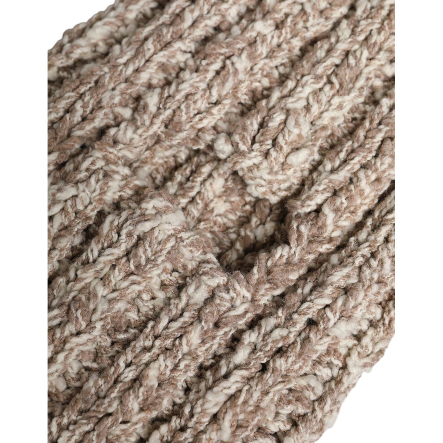 Dolce & Gabbana Beige Wool Knitted Ski Mask Balaclava Hat