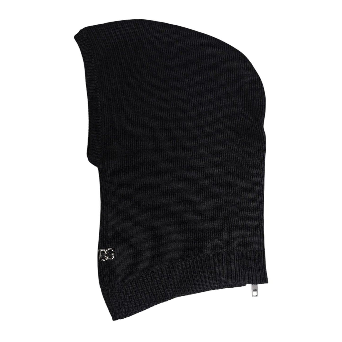Dolce & Gabbana Black Wool Whole Head Wrap Balaclava Hat HAT9729