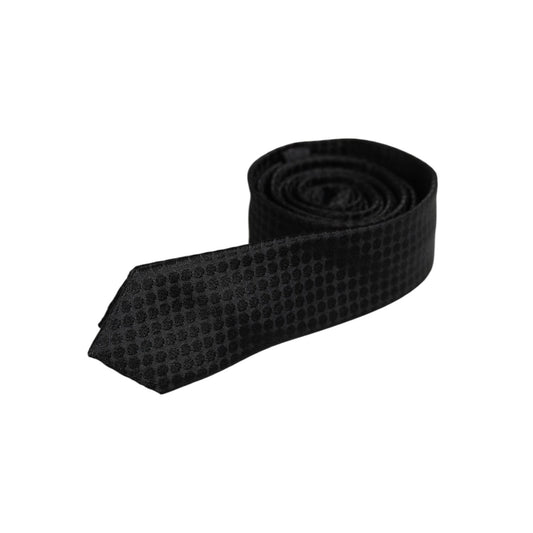 Dolce & Gabbana Black Circles Silk Adjustable Necktie Tie KRA3440