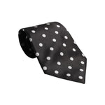 Dolce & Gabbana Black Polka Dots Silk Adjustable Necktie Tie