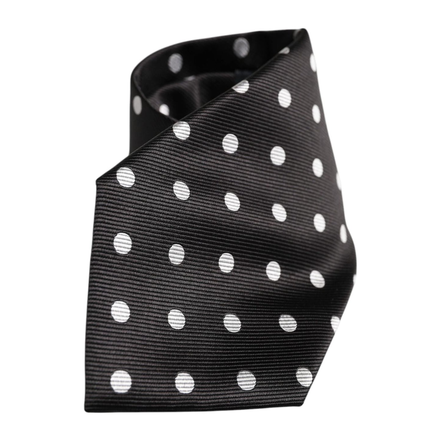 Dolce & Gabbana Black Polka Dots Silk Adjustable Necktie Tie