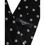 Dolce & Gabbana Black Polka Dots Silk Adjustable Necktie Tie