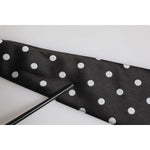 Dolce & Gabbana Black Polka Dots Silk Adjustable Necktie Tie