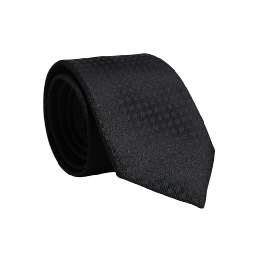 Dolce & Gabbana Black Circles Silk Adjustable Necktie Tie KRA3456