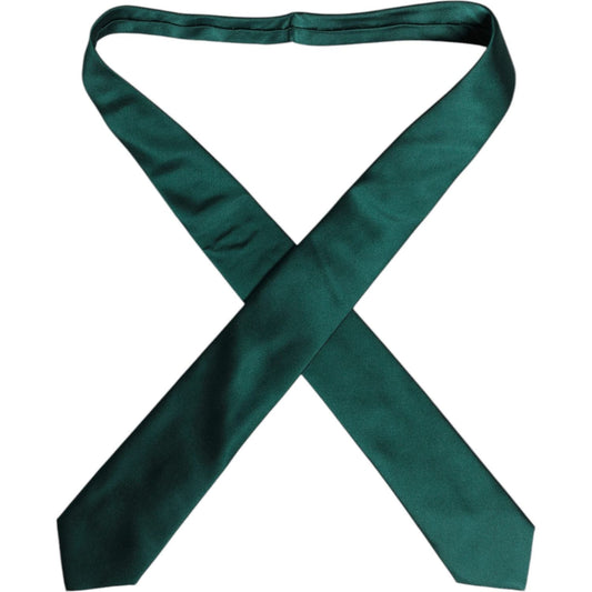 Dolce & Gabbana Green Solid Cotton Adjustable Necktie Tie 1728,67345645728,Accessories,Dolce & Gabbana,Green,Material: 100% Cotton,Men,Men - Accessories,New with tags,Ties & Bowties - Men - Accessories KRA3468