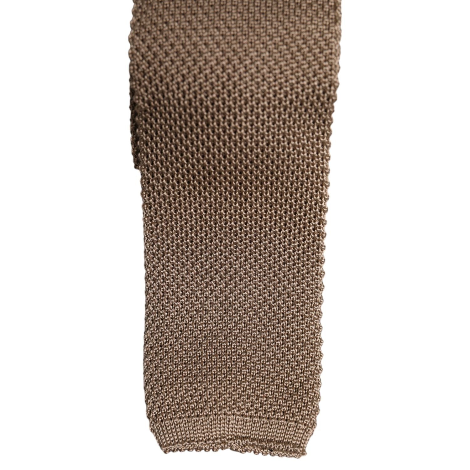 Dolce & Gabbana Brown Silk Adjustable Necktie Tie