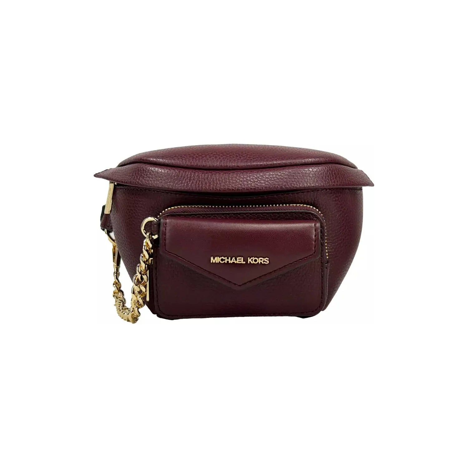 Front view with bag zipped and handles upright.