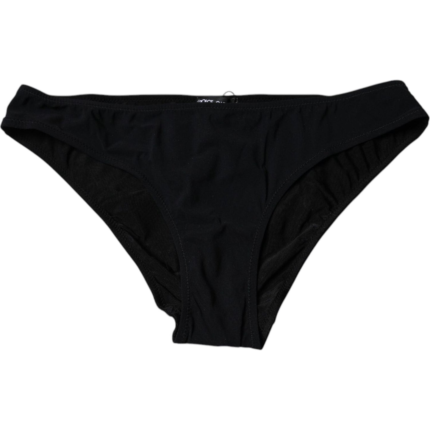 Dolce & Gabbana Black Nylon Stretch Mid Waist Panty Underwear BIK1947-1