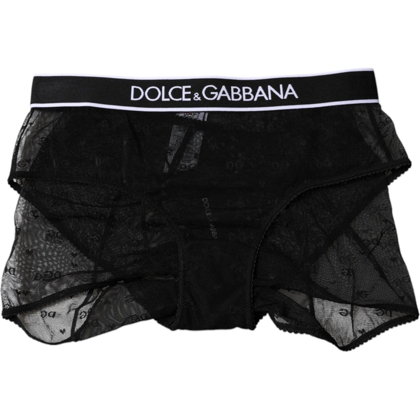 Dolce & Gabbana Black Tulle Nylon Mid Waist Panty Underwear BIK1958-2