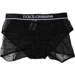 Dolce & Gabbana Black Tulle Nylon Mid Waist Panty Underwear BIK1958-2