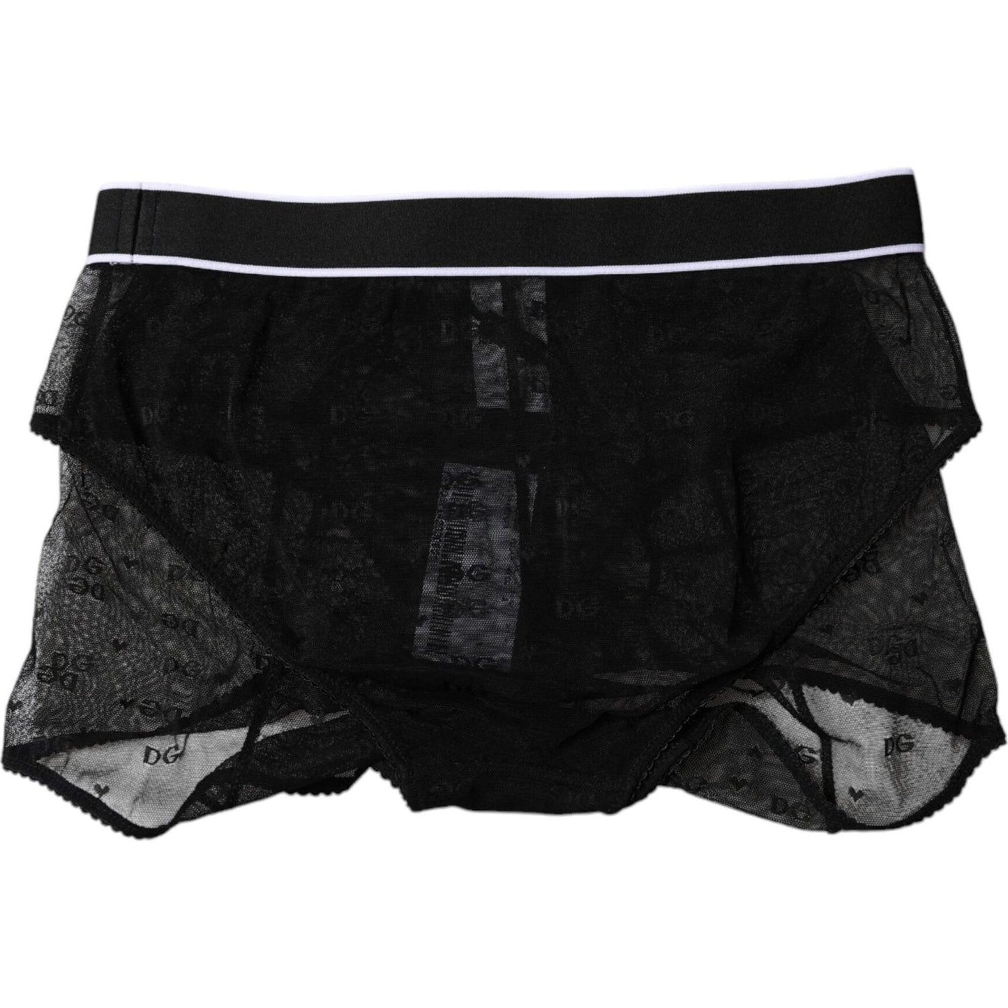 Dolce & Gabbana Black Tulle Nylon Mid Waist Panty Underwear BIK1958-2