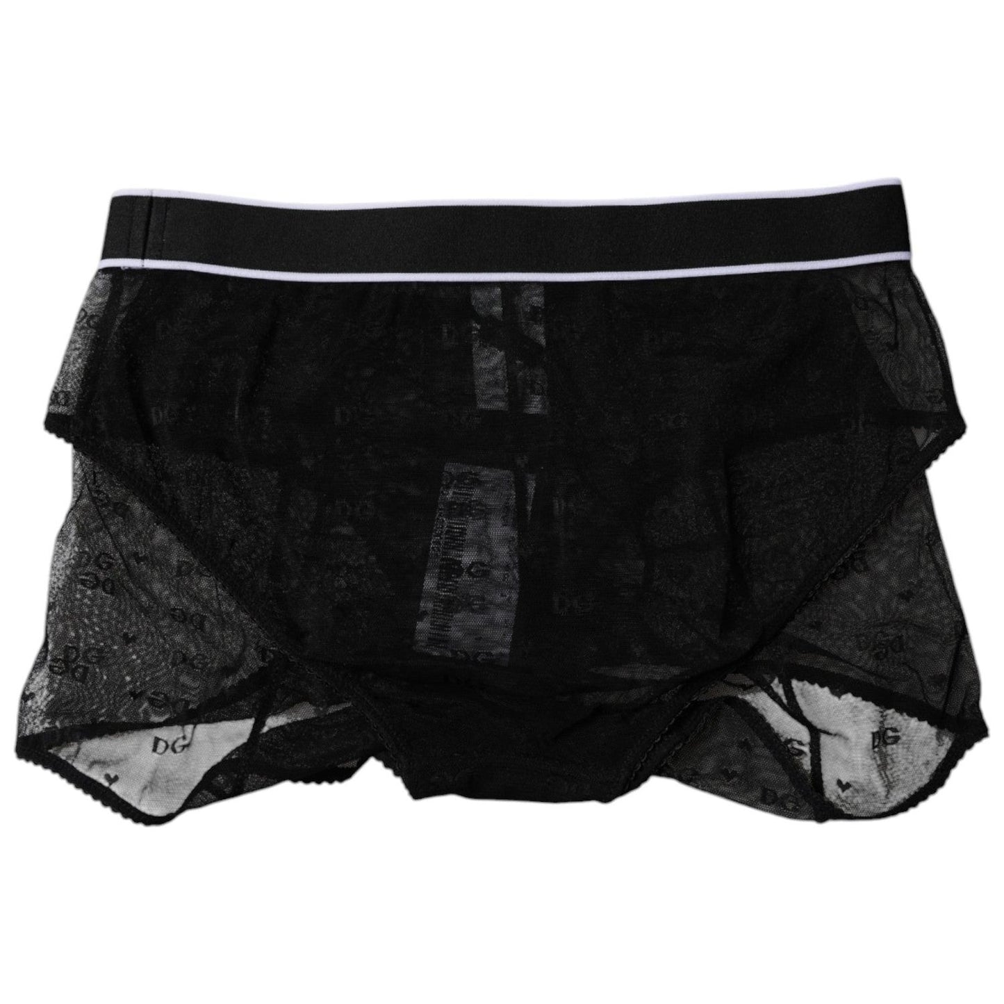 Dolce & Gabbana Black Tulle Nylon Mid Waist Panty Underwear BIK1958-2