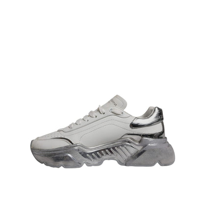Dolce & Gabbana White Silver Daymaster Low Top Sneaker Shoes