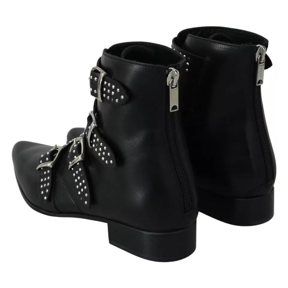 Dondup Black Fashion Buckled Zipper Ankle Boots Shoes 1728,67345645728,Black,Boots - Women - Shoes,Dondup,EU37/US7,Material: Leather,Preowned / Defect,Shoes,Women,Women - Shoes LA8385-37