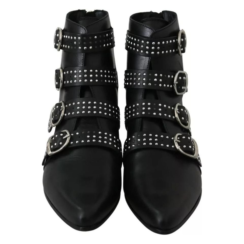 Dondup Black Fashion Buckled Zipper Ankle Boots Shoes 1728,67345645728,Black,Boots - Women - Shoes,Dondup,EU37/US7,Material: Leather,Preowned / Defect,Shoes,Women,Women - Shoes LA8385-37