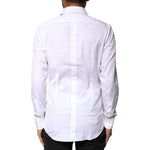 Dolce & Gabbana White GOLD Cotton Long Sleeves Men Dress Shirt TSH5945-38
