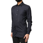 Dolce & Gabbana Dark Blue GOLD Cotton Long Sleeves Dress Shirt TSH83640-38