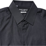 Dolce & Gabbana Dark Blue GOLD Cotton Long Sleeves Dress Shirt TSH83640-38
