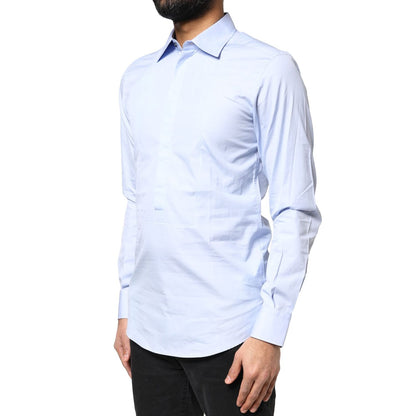Dolce & Gabbana Light Blue Cotton Long Sleeves Dress Shirt