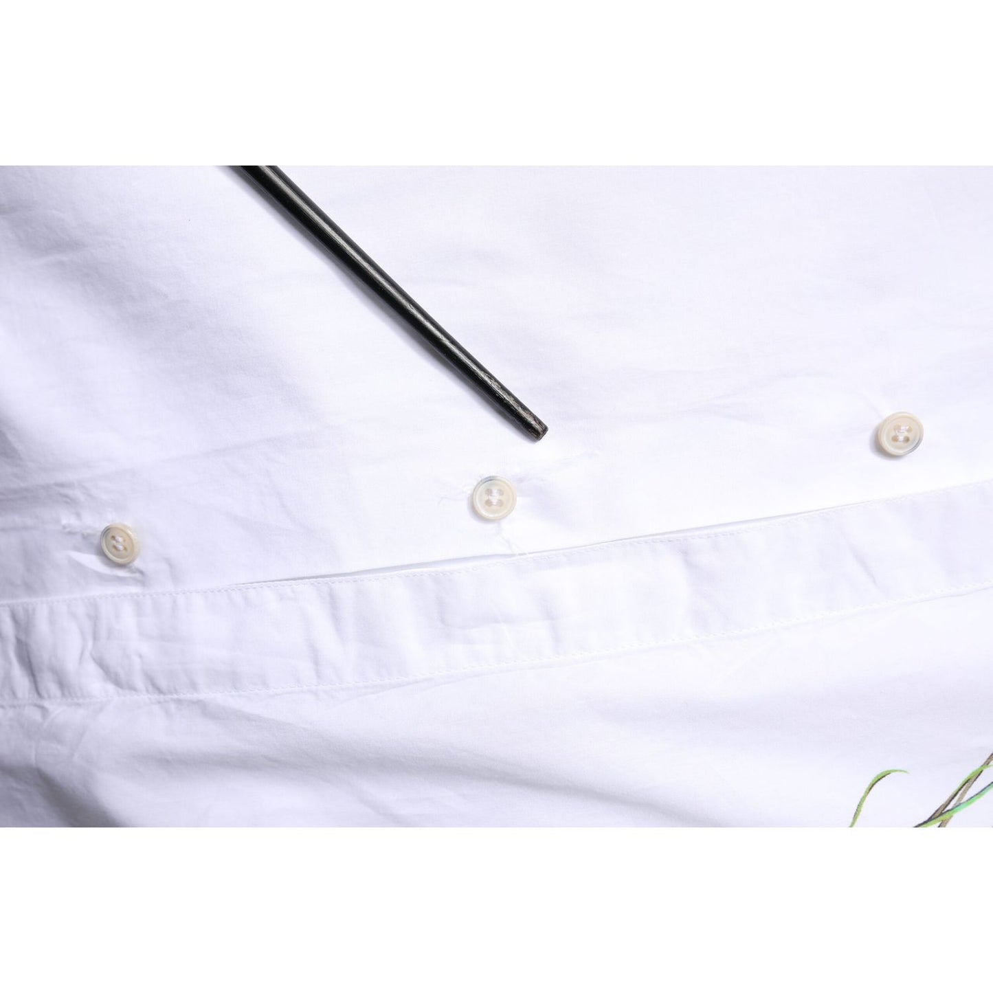 Dolce & Gabbana White Cotton Peacock Feather GOLD Formal Shirt TSH86343-38