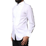 Dolce & Gabbana White Cotton Poplin Bib Formal Dress Shirt TSH86513-40