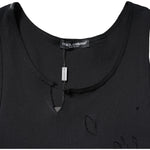 Dolce & Gabbana Black Cotton Rip Style Sleeveless Men Tank T-shirt TSH87451-52