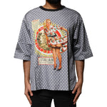 Dolce & Gabbana Gray Polka Dot Pin-Up Print Crew Neck T-shirt TSH87745-48