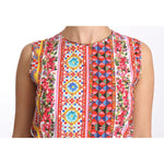 Dolce & Gabbana Carretto Print Pure Cotton Tank Top Floral Blouse TSH3138-44