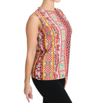 Dolce & Gabbana Carretto Print Pure Cotton Tank Top Floral Blouse TSH3138-44