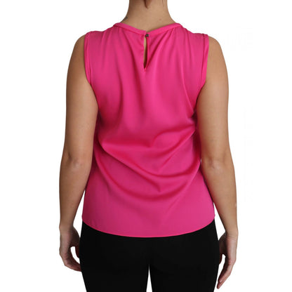 Dolce & Gabbana Pink Family Silk Tank Mama Blouse Top Shirt