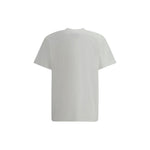Back view of Moschino T-shirt in white cotton for SS25, features ribbed crew neck and regular fit, showcasing minimalist design.