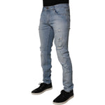 Dolce & Gabbana Blue Tattered Cotton Skinny Men Denim Jeans PAN75210-50