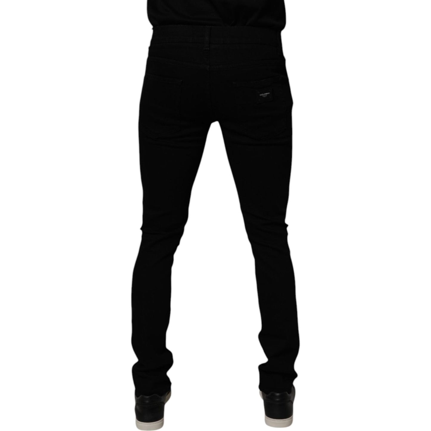 Dolce & Gabbana Black Cotton Stretch Skinny Men Denim Jeans PAN75255-46