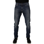 Dolce & Gabbana Dark Blue Cotton Leather Skinny Denim Jeans PAN75258-50
