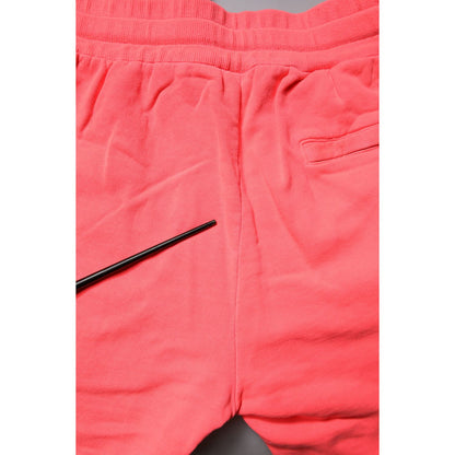 Dolce & Gabbana Neon Red Cotton Jogger Men Sweatpants Pants