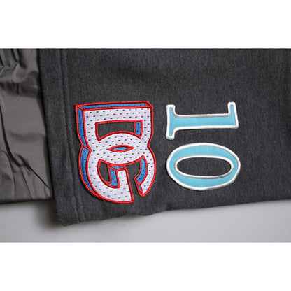 Dolce & Gabbana Dark Gray Cotton Layered Straight Sweatpants Pants