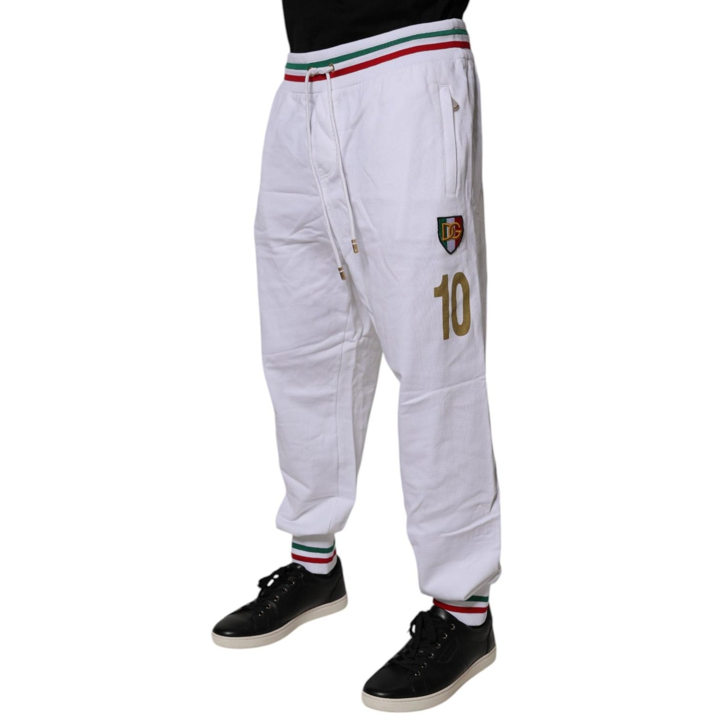 Dolce & Gabbana White Italia Cotton Jogger Sweatpants Pants PAN76056-54